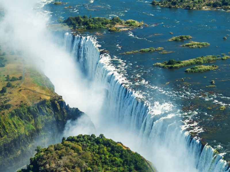 Victoria Falls from the air, Livingstone, Zambia