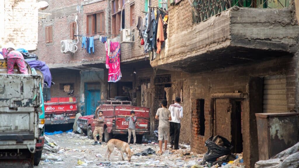 Street scene in Garbage City, Cairo