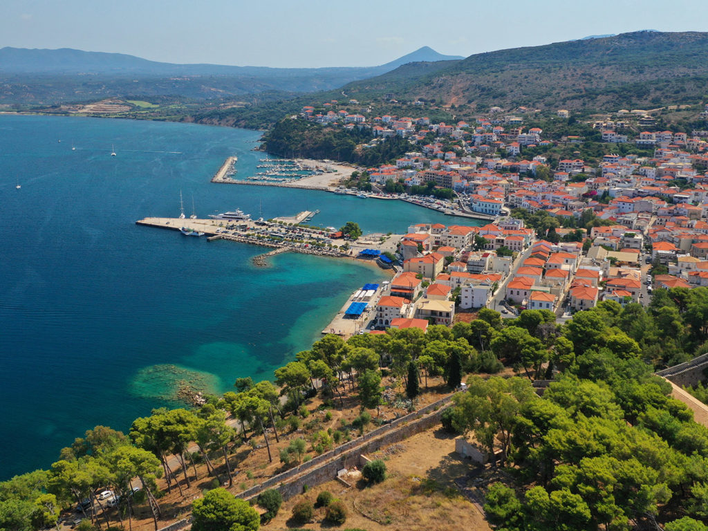 Medieval castle and village of Pylos in the heart of Messinia prefecture, Peloponnese, Greece