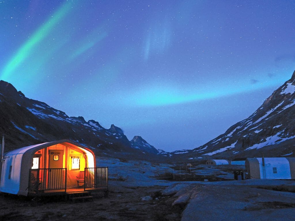 Camping under Northern Lights, Tasiilaq, Greenland