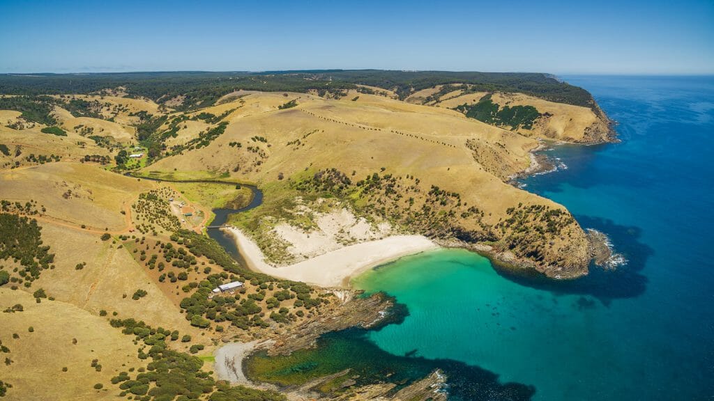 Aerial panorama of North Coast of Kangaroo Island, South Australia