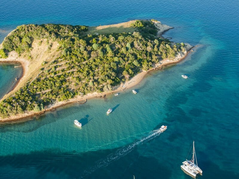 Aerial view, Croatia coast, Rab Island