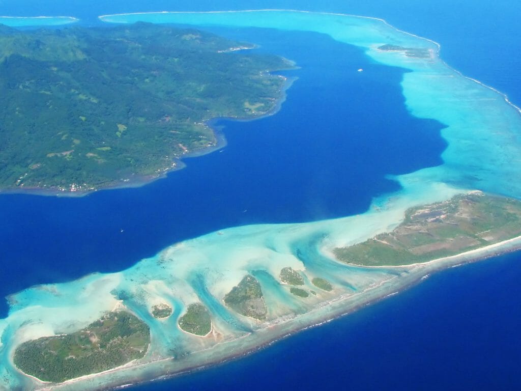 Aerial view of Small Islands, French Polynesia