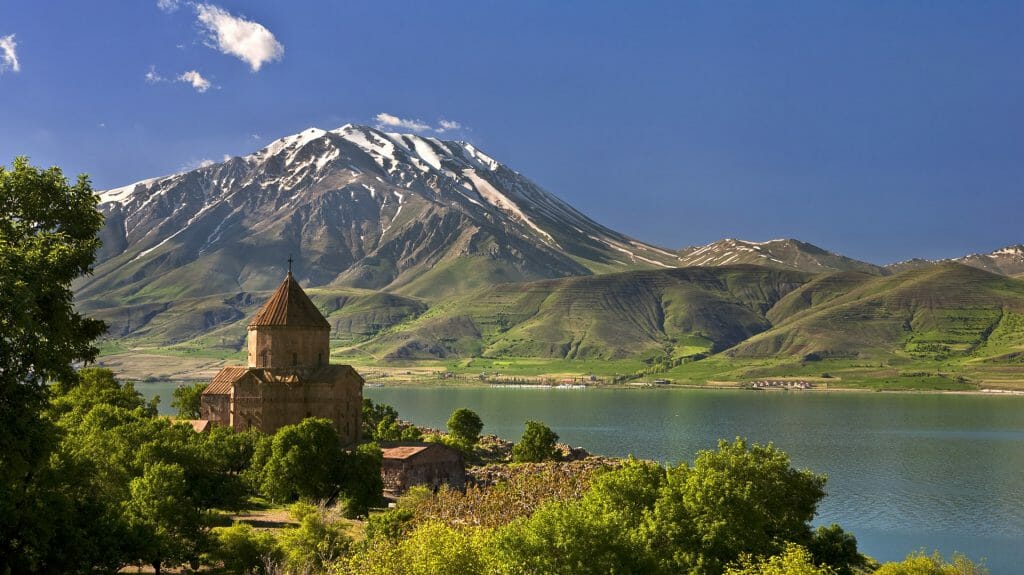 Akdamar Island in Van Lake, The Armenian Cathedral Church of the Holy Cross, Turkey