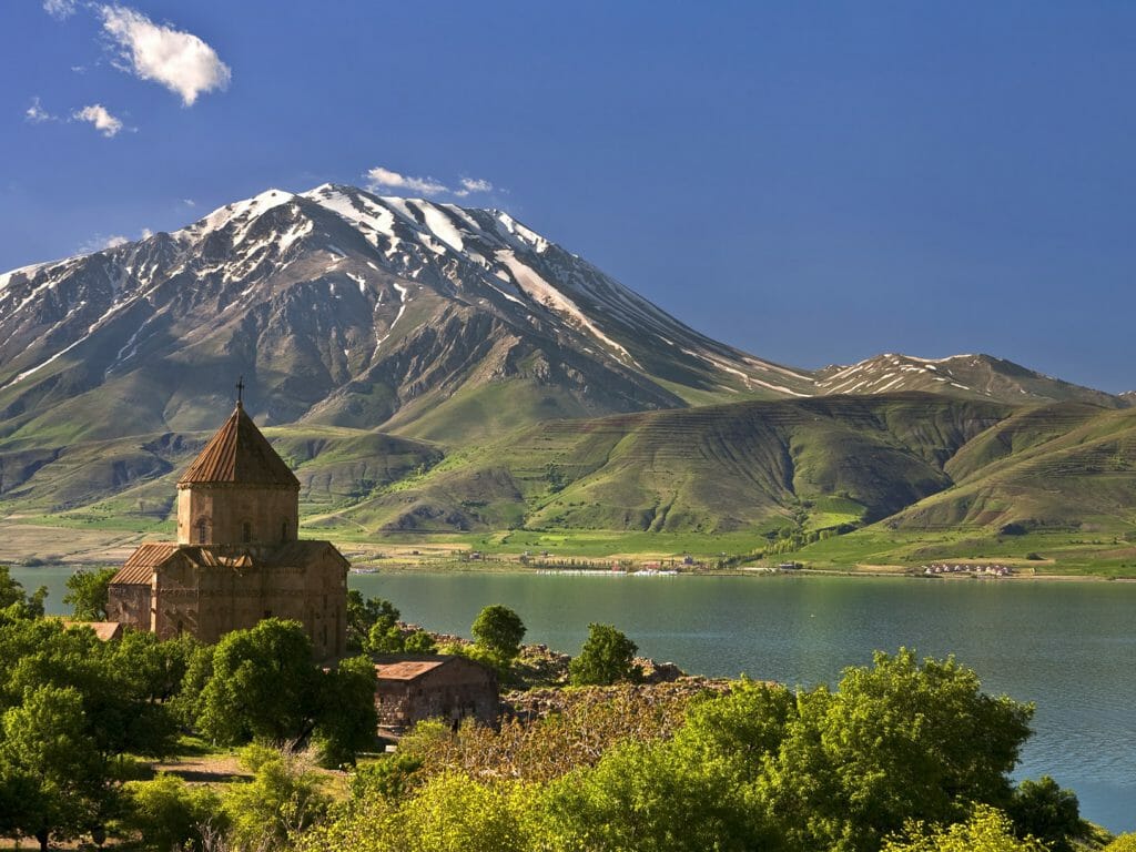 Akdamar Island in Van Lake, The Armenian Cathedral Church of the Holy Cross, Turkey
