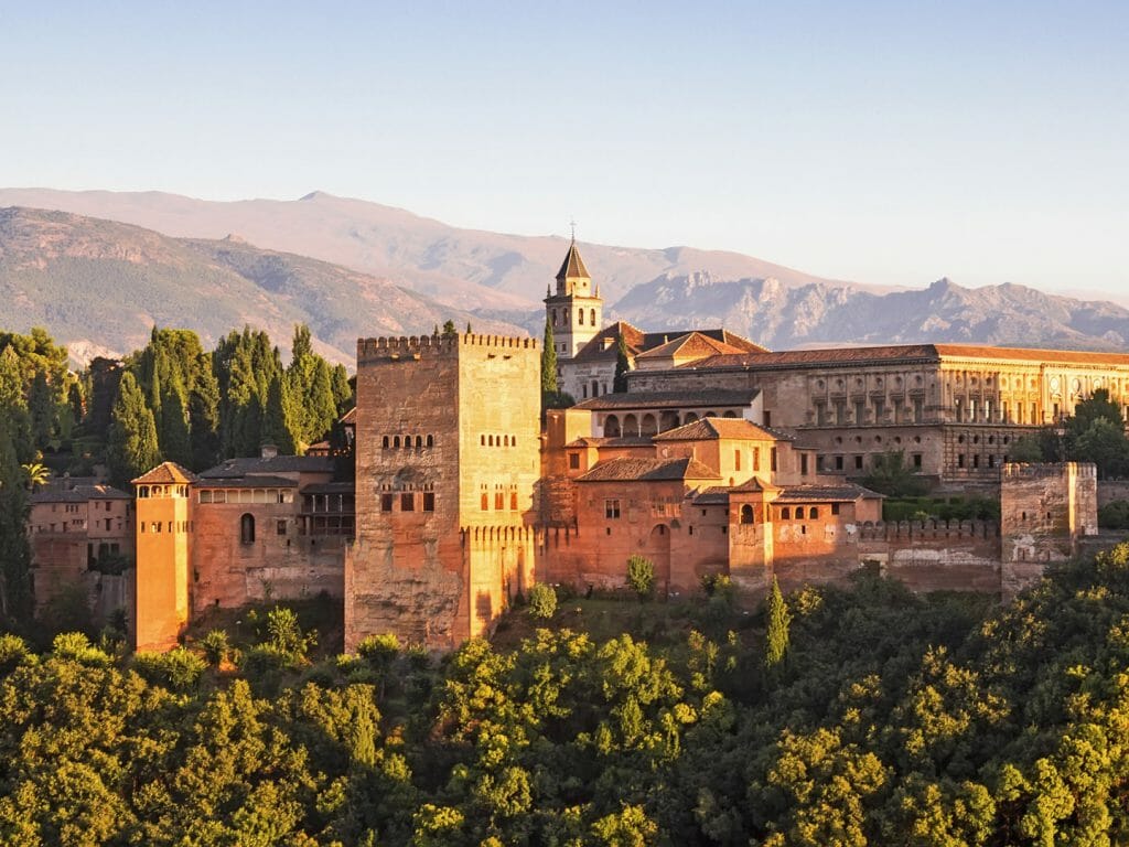 Alhambra from Albaicin in Granada, Andalusia, Spain