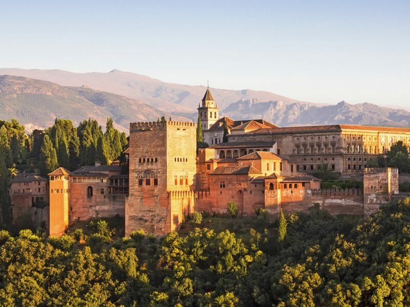 Alhambra from Albaicin in Granada, Andalusia, Spain