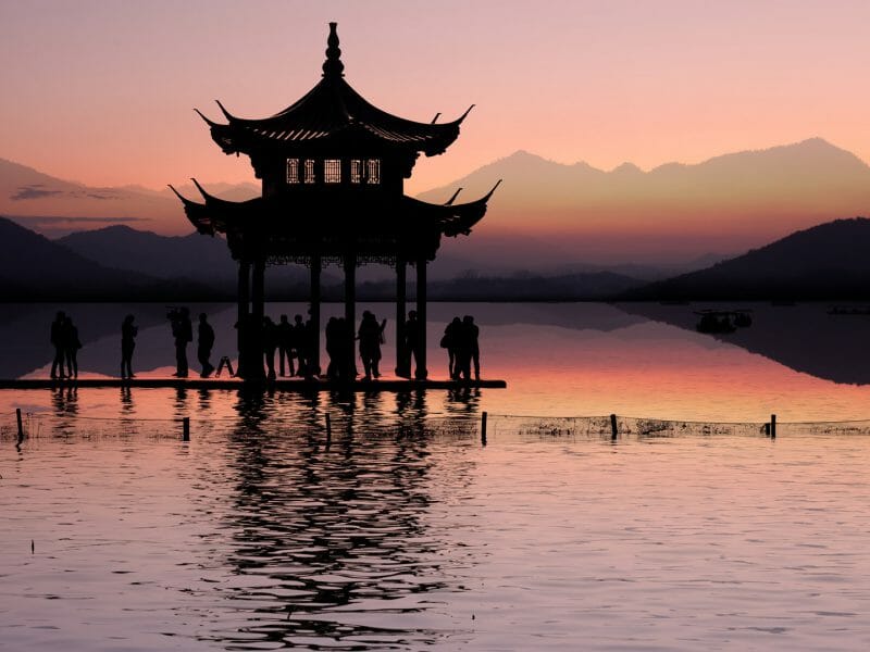 Ancient Pavillion, West Lake, Hangzhou, China