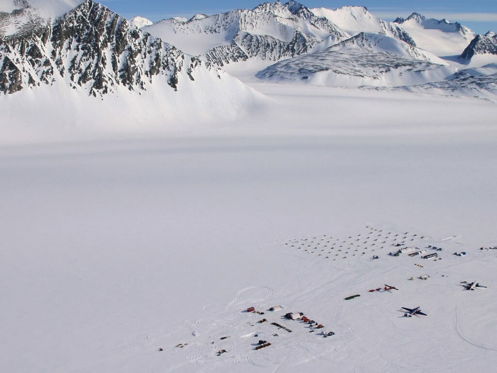 Ariel View of Union Base Camp, Antarctica