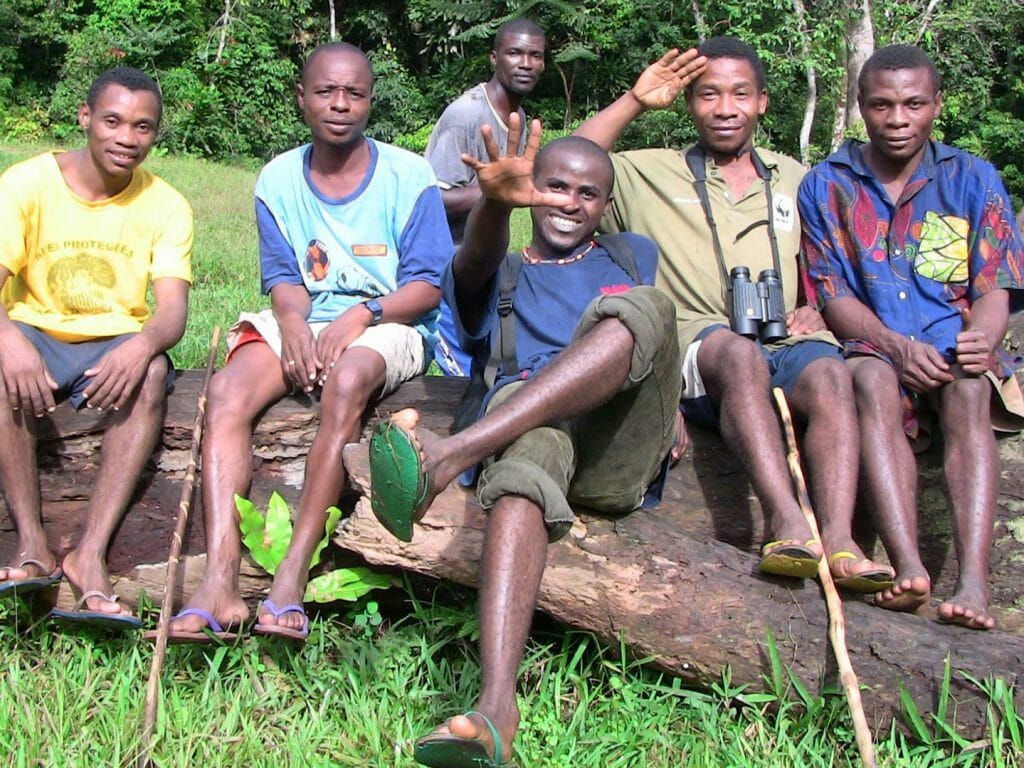 Ba'Aka trackers, Bai Hokou, Dzanga Sangha Reserve, Central African Republic