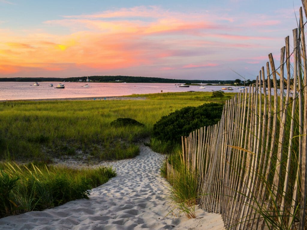 Beach at Sunset, New England, USA