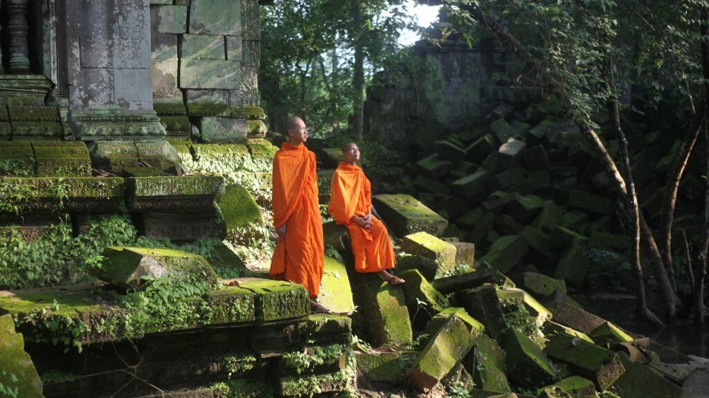 Beng Mealea and Monks, Angkor Wat, Cambodia