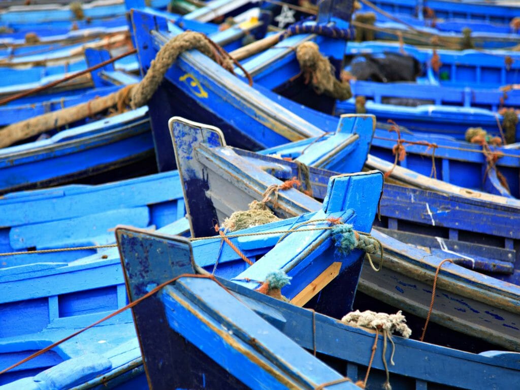 Blue Fshing Boats, Essaouira, Morocco