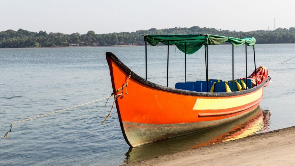 Boat on River Chapora, Goa, India