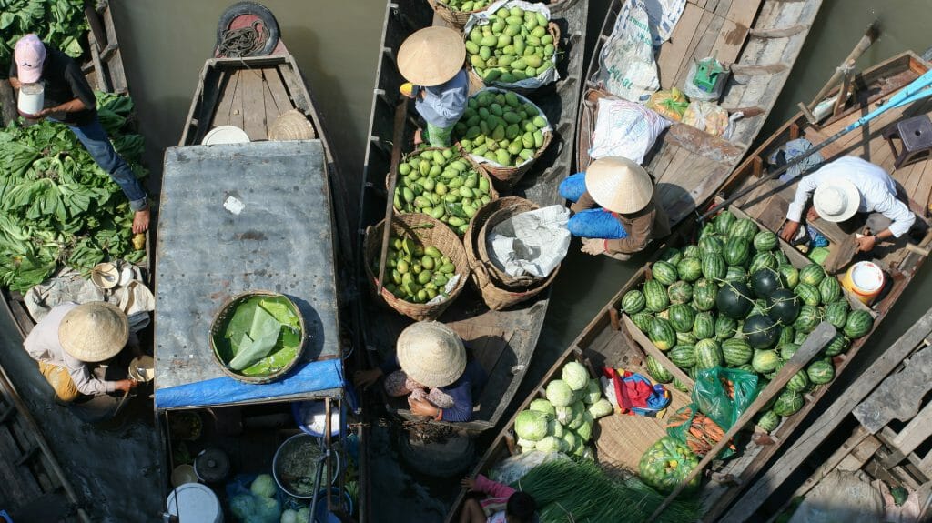 Cai Be Floating Market, Mekong Delta, Vietnam