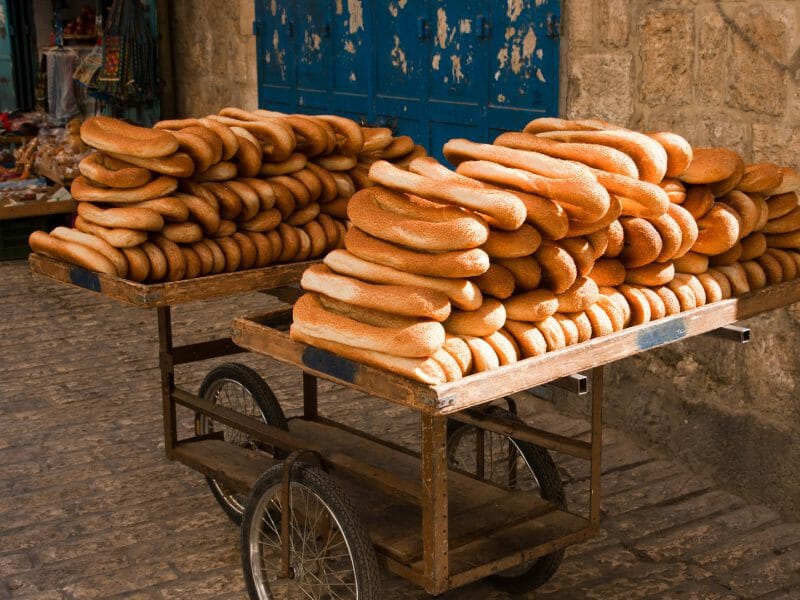 Cart of bread, Old Jerusalem, Israel