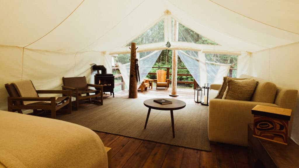 Clayoquot Wilderness Resort, Waterfront Ensuite Tent, Vancouver Island, Canada