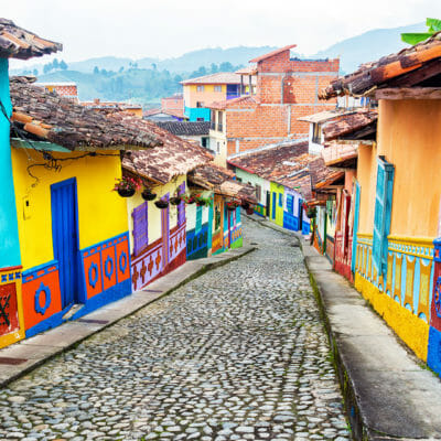 Colourful colonial houses of Guatape, Columbia