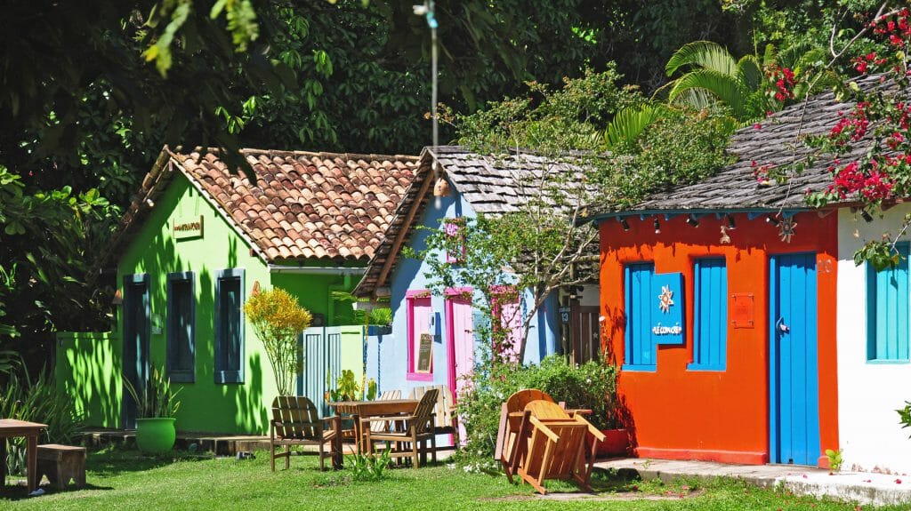 Colourful Houses, Trancoso, Bahia, Brazil