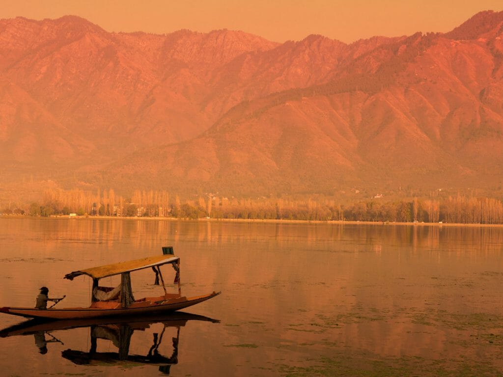 Dal Lake at Sunset, Srinigar, Kashmir, India
