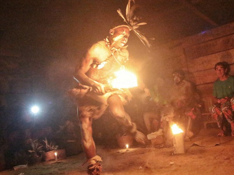 Dancer at Bwiti ceremony, Lambarene, Gabon