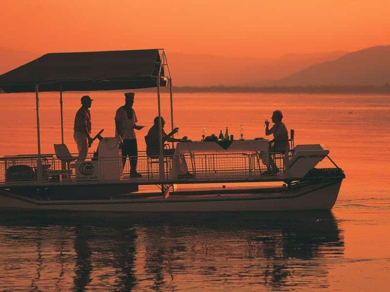 Dinner on Boat, Chiawa Camp, Lower Zambezi, Zambia