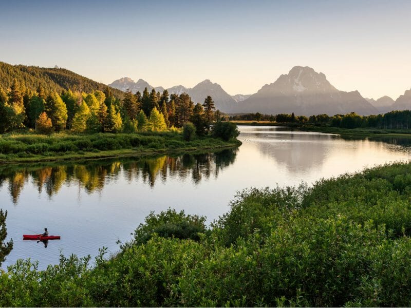 Kayak the calm waters of the Snake River