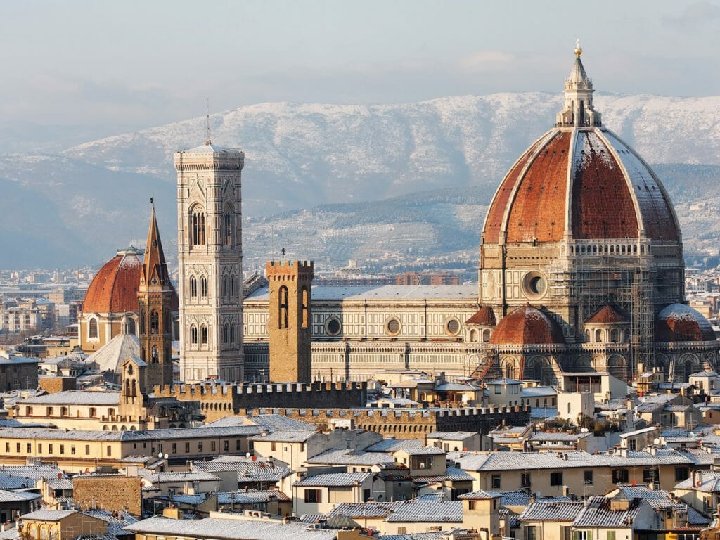 Florence Dome Covered in Snow