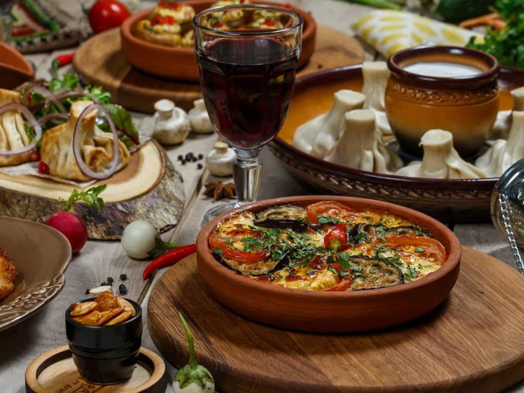 Georgian food on table, Georgia