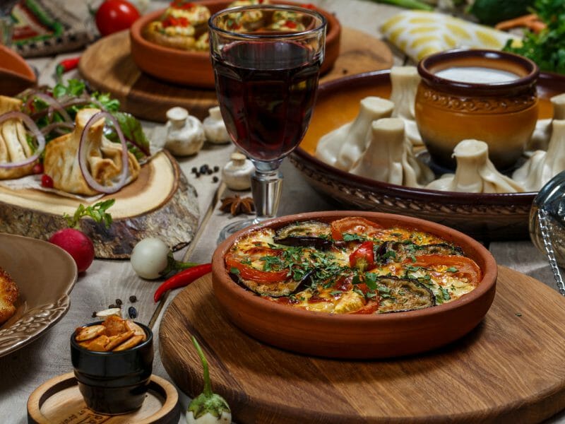 Georgian food on table, Georgia