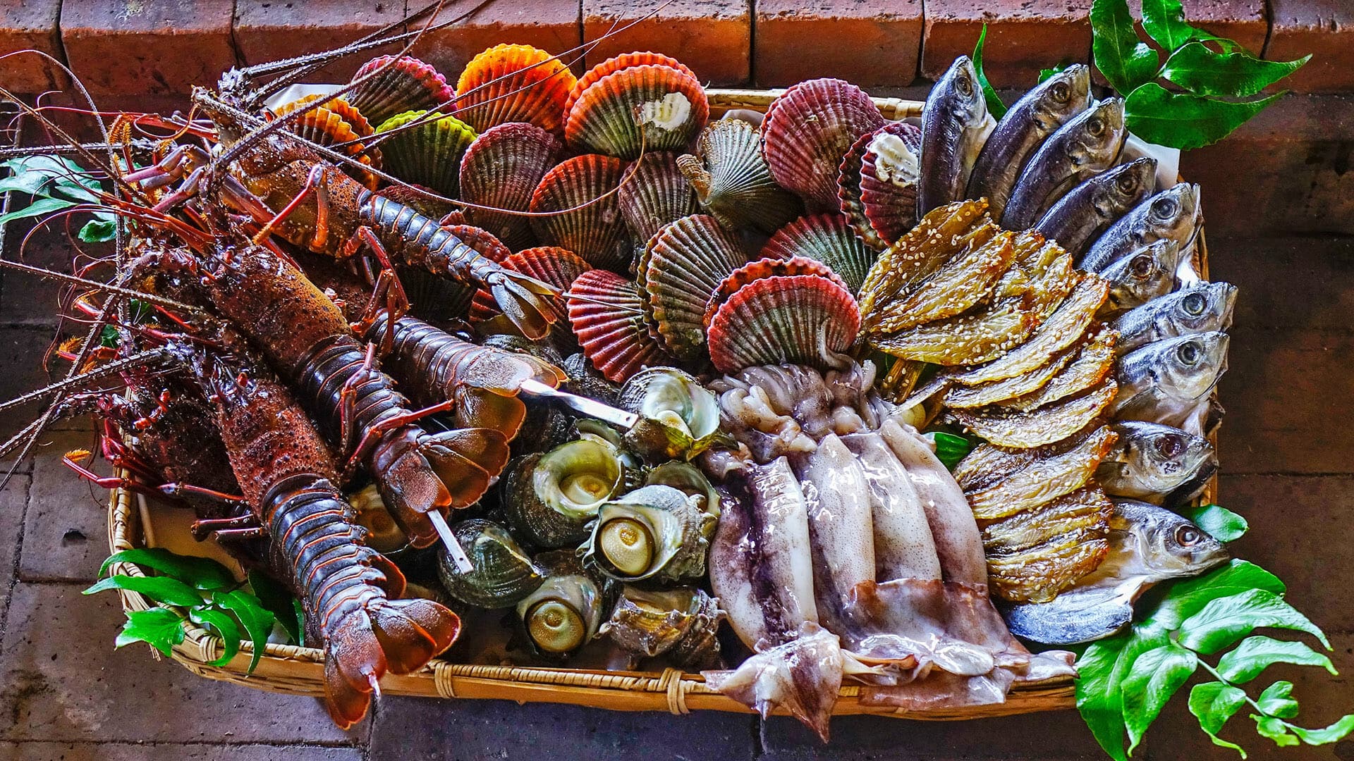Grilled seafood at Japanese traditional restaurant in Mie Prefecture, Japan