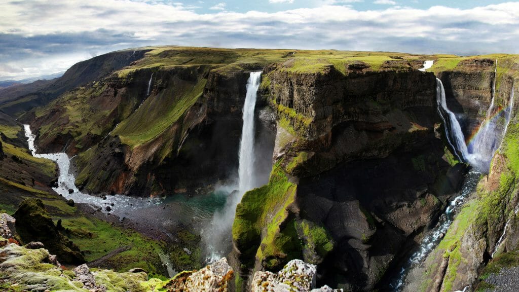 Haifoss Waterfall, Hella, Iceland,