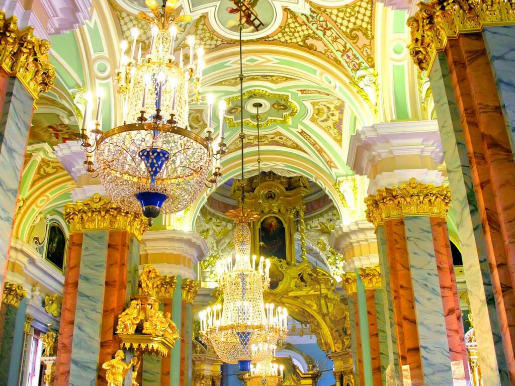 Interior of Peter and Paul cathedral in Peter and Paul Fortress, St. Petersburg, Russia