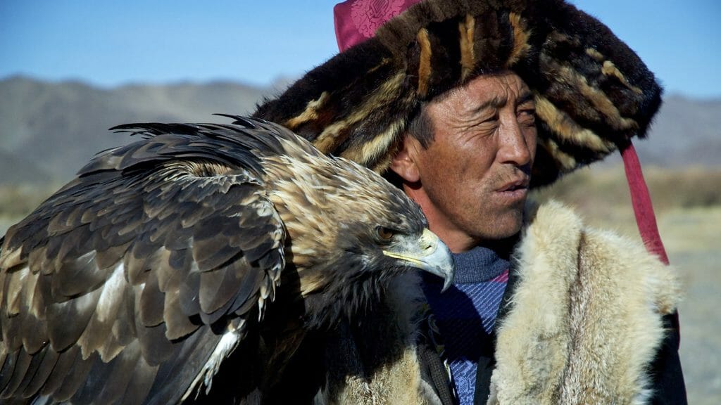 Kazakh Man with Eagle, Mongolia