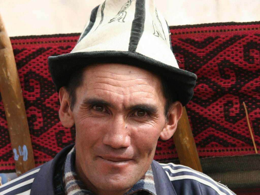 Kyrgyz nomad by yurt, Bulunkul, Tajikistan