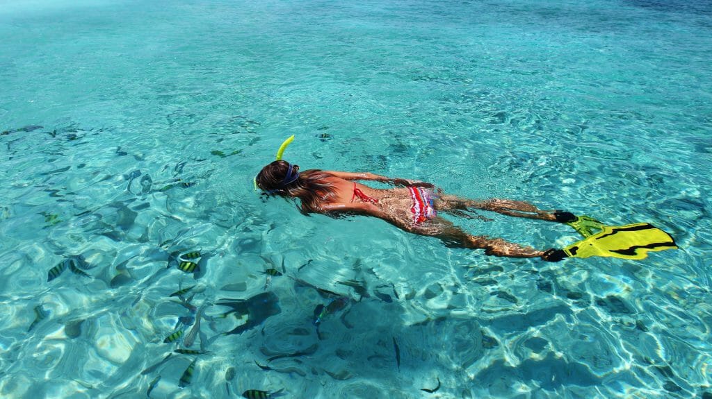 Lady Snorkelling, Maldives