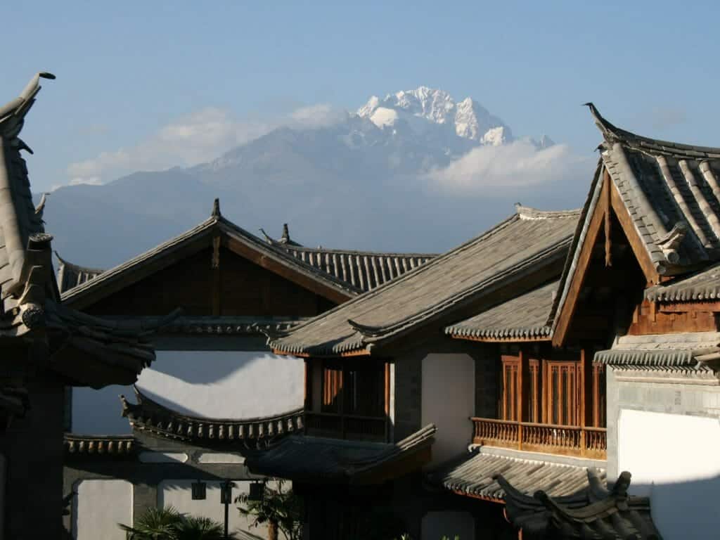 Lijiang old town rooftops, Lijiang, China