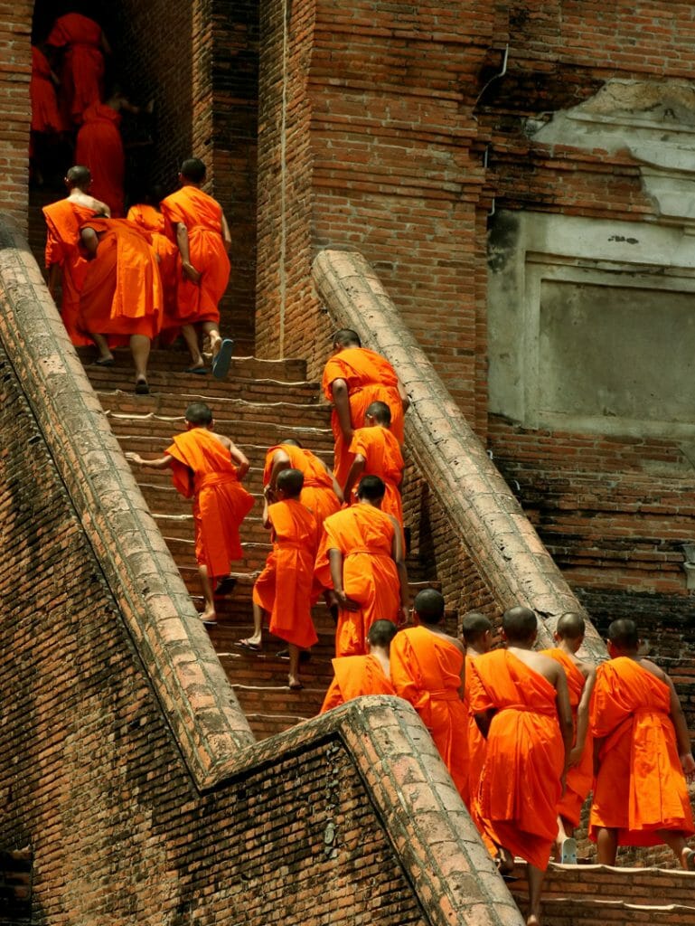 Monks in Ayutthaya, Thailand