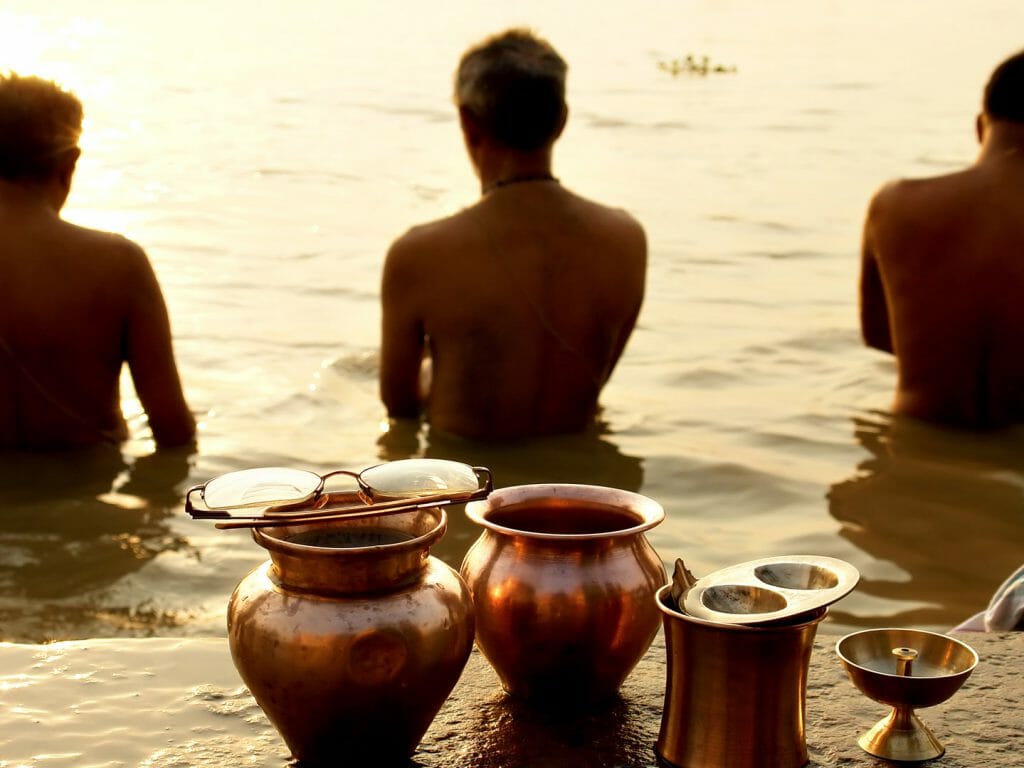 Morning Ritual on the Ganges River, Varanasi, India