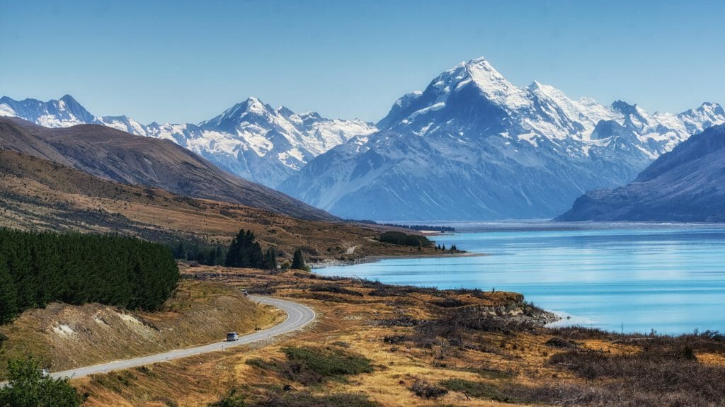 Mount Cook and Lake Pukaki, New Zealand