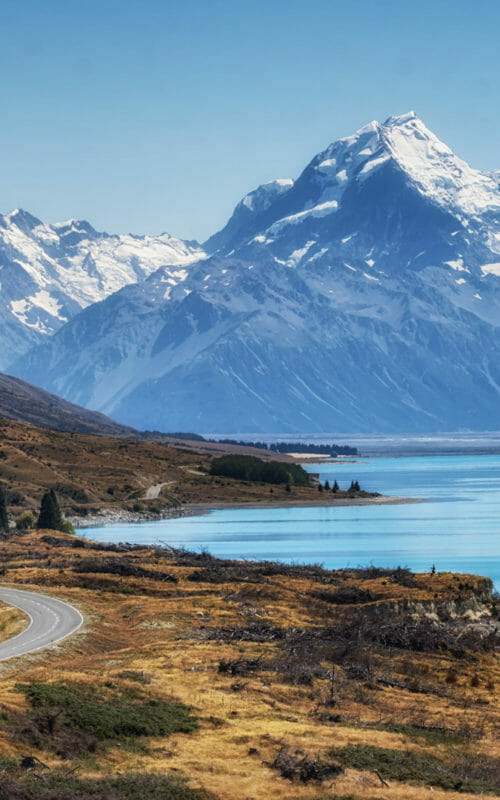 Mount Cook and Lake Pukaki, New Zealand