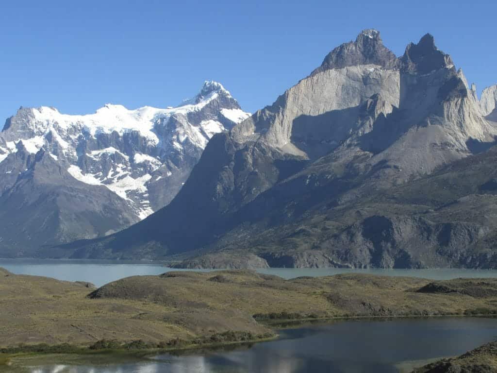 Mountain and Lake Reflections, Torres Del Paine, Patagonia, Chile