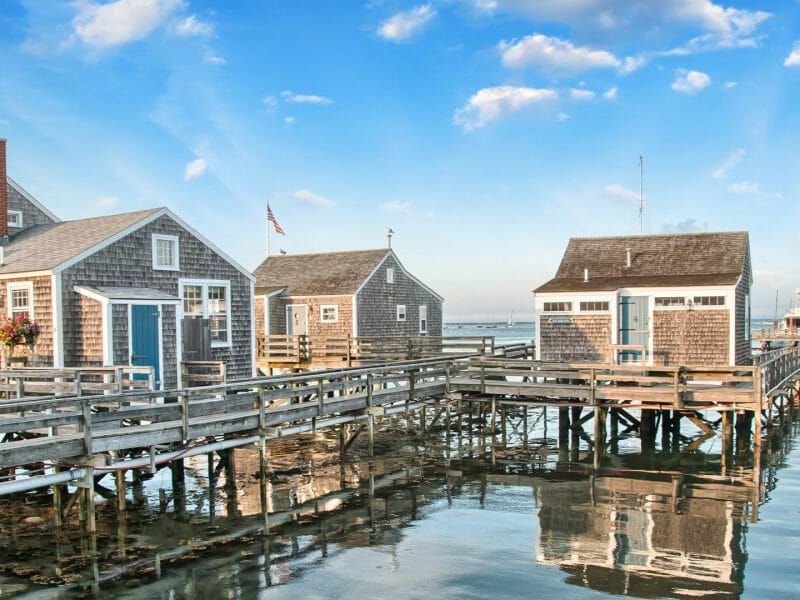 Classic Houses on the Water, Nantucket, New England, USA