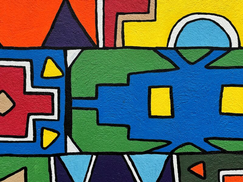 Ndebele house decoration, KwaZulu-Natal, South Africa