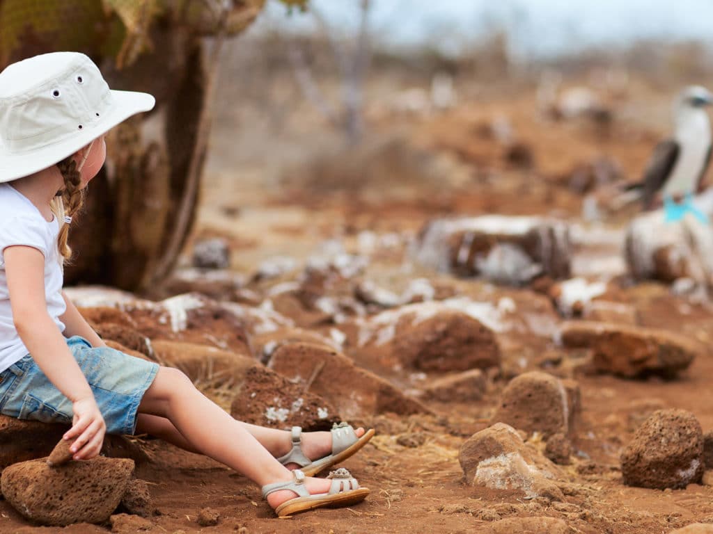 Child on North Seymour Island, Galapagos