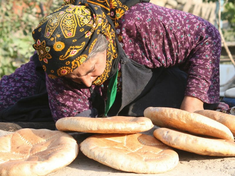 Old Lady Baking Bread, Nokhur, Turkmenistan