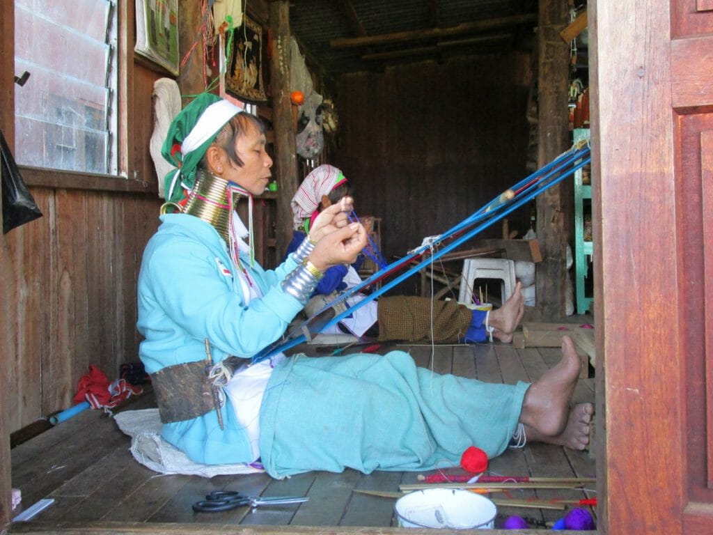 Padaung Woman Weaving, Inle Lake, Myanmar