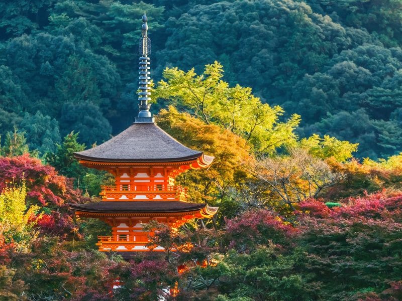 Pagoda at Taisan ji Temple in Kyoto, Japan
