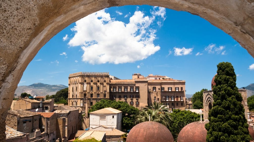 Palermo with views of Norman palace Sicily, Italy