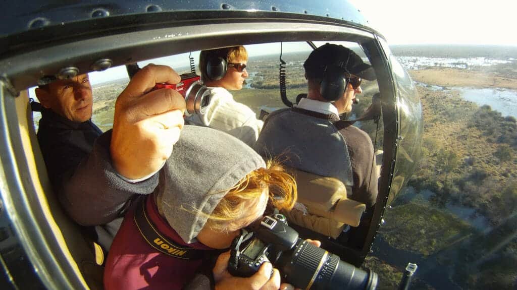 Photography from helicopter, Botswana Safari, Helicopter Horizon